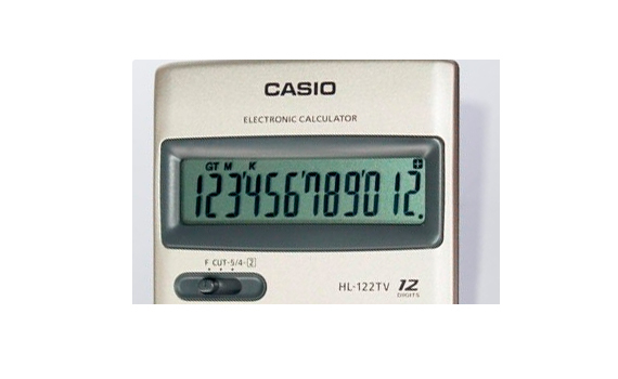 Máy Tính Casio HL122TV thiết kế màn hình rộng, các số hiện thị rõ ràng