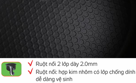 Nồi cơm điện Kangaroo 1.8 lít KG568 có lòng nồi chống dính