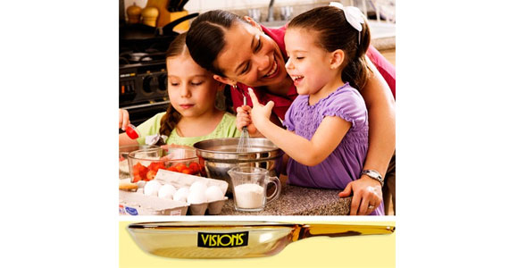 Chảo rán thủy tinh Visions 23 cm VSS-9 tiết kiệm nhiên liệu.