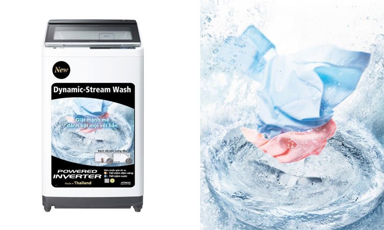 Máy giặt Hitachi SF-100XAV 220-VT (WH) giặt sạch quần áo vượt trội