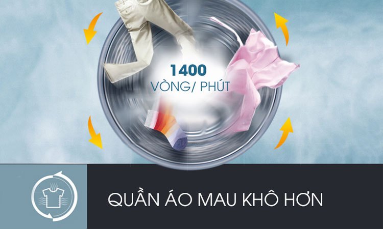 Máy giặt LG 9KG FC1409S2W tiết kiệm thời gian phơi khô quần áo
