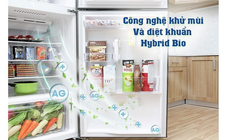Tủ lạnh Toshiba GR-M25VUBZ(UB) 186 lít xanh đen khử mùi diệt khuẩn vượt trội