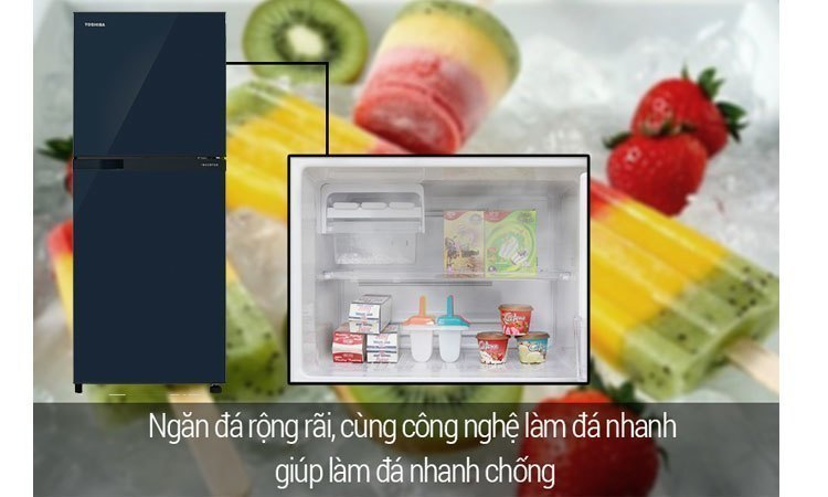 Tủ lạnh Toshiba GR-M25VUBZ(UB) 186 lít xanh đen công nghệ làm đá đông nhanh chóng