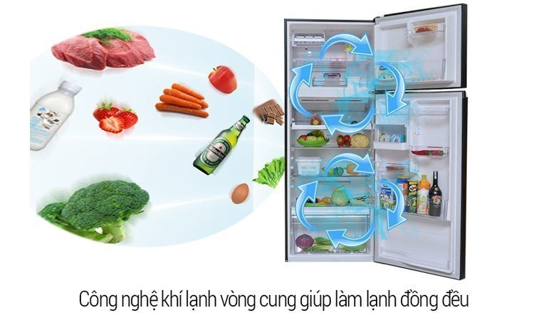 Tủ lạnh Toshiba GR-M25VUBZ(UK) 186 lít màu đen làm lạnh nhanh khắp các ngăn tủ