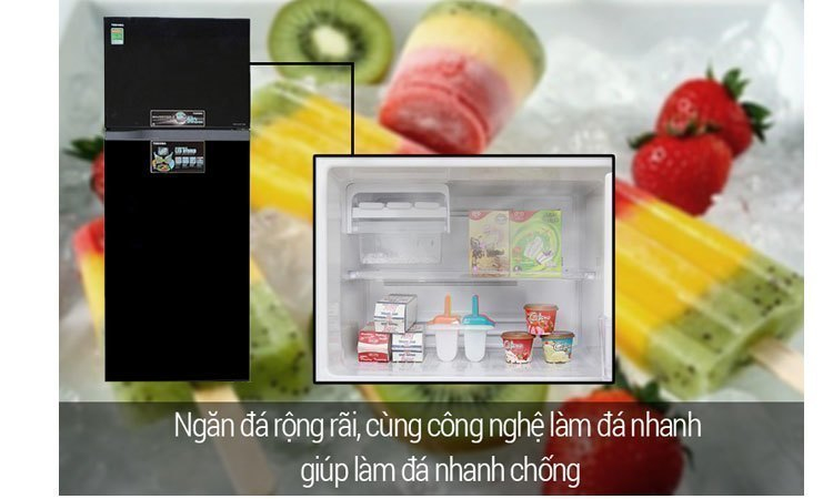 Tủ lạnh Toshiba GR-M25VUBZ(UK) 186 lít màu đen công nghệ làm đá đông nhanh chóng