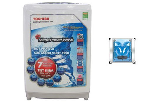 Máy giặt Toshiba AW-DC1500WV (WS) được trang bị hệ thống thác nước đôi