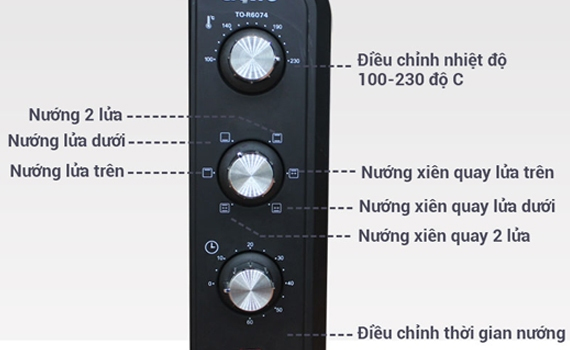 Lò nướng Aqua ATO-CRL8076 có 6 chế độ nướng