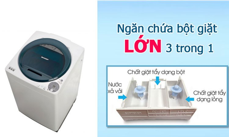 Máy giặt Sharp ES-U80GV-G công nghệ đột phá 3 trong 1 tiện lợi