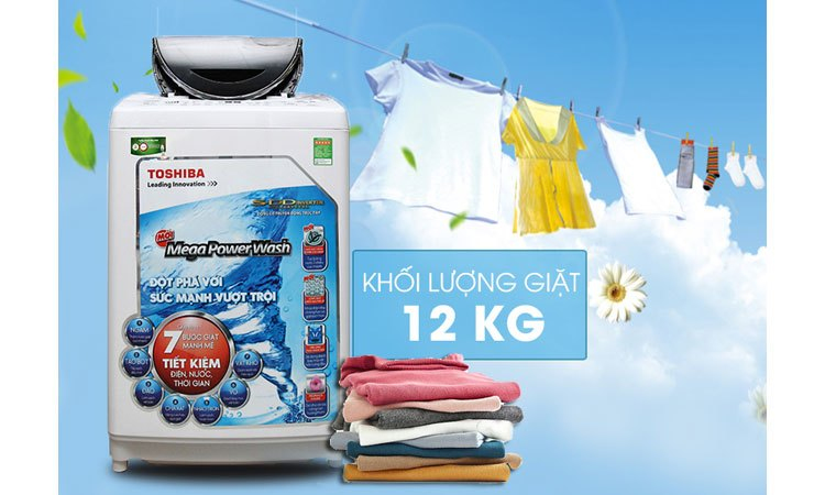 Máy giặt Toshiba AW-DC1300WV (W) khối lượng giặt 12 kg