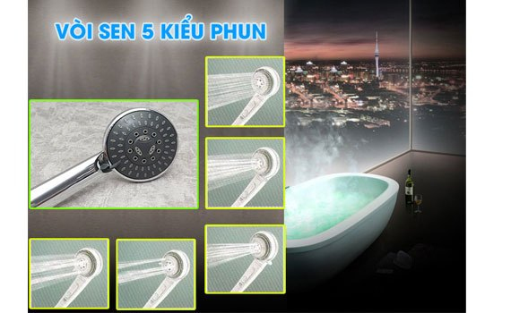 Máy nước nóng Ariston RT45E-VN vòi sen 5 kiểu phun