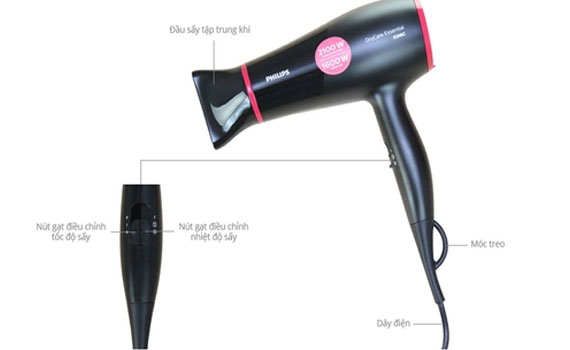 Sấy tóc Philips BHD029/00 sấy khô nhanh chóng