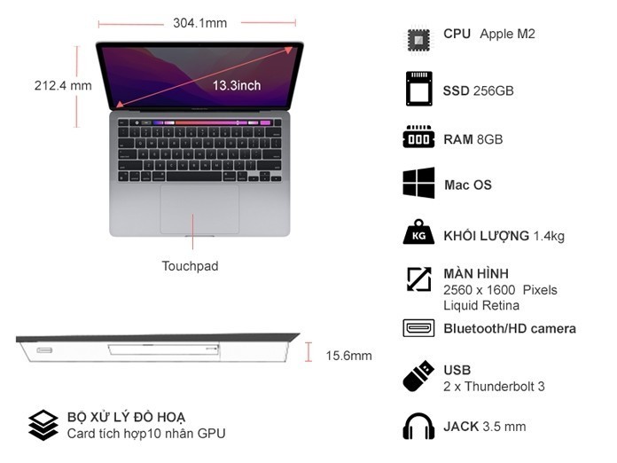 Laptop Macbook Pro M Gb Gb Core Gpu Mneh Sa A X M Nguy N Kim