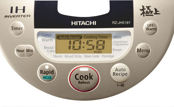 Bảng điều khiển nồi cơm điện Hitachi RZ-JHE18Y dễ sử dụng