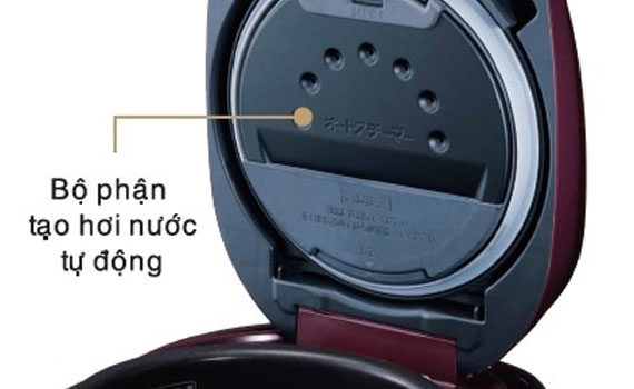 Hệ thống thoát hơi thông minh trên Nồi cơm điện Hitachi RZ-KV180YS giúp cơm không bị nhão