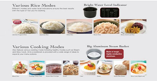 Nồi cơm điện Hitachi RZ-DMD18Y với nhiều chức năng nấu đa dạng