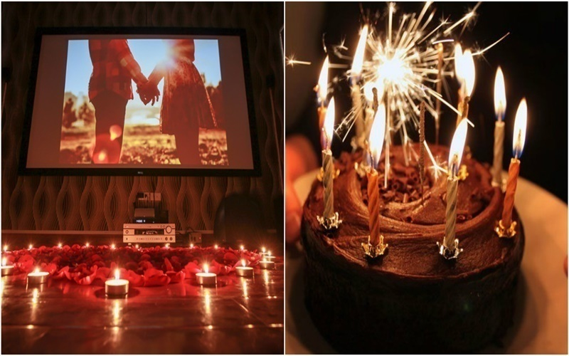 bánh kem và không gian lãng mạn cho Valentine