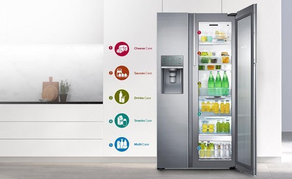 Samsung RH57J90407F 507 liter refrigerator has a convenient compartment design