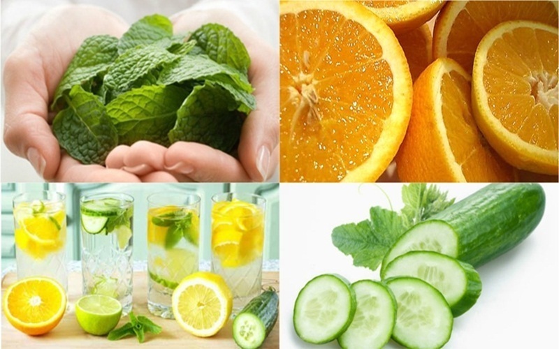 Một bình nước detox dưa leo, chanh, cam và bạc hà sẽ giúp bạn thư thái cả ngày