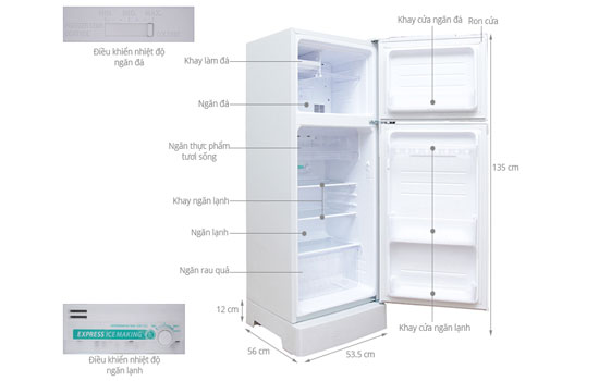 Tủ lạnh Sharp SJ-193E-WH 165 lít giá khuyến mãi tại nguyenkim.com