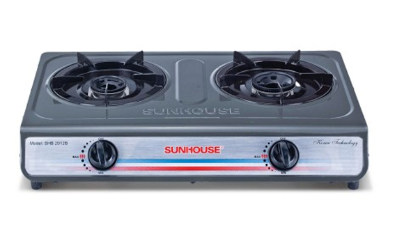 Bếp gas dương Sunhouse SHB2012B mặt bếp sơn tĩnh điện bền, dễ lau chùi