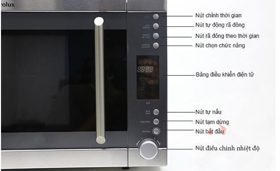 Lò vi sóng ELECTROLUX EMS3047X có nút điện tử dễ điều chỉnh.