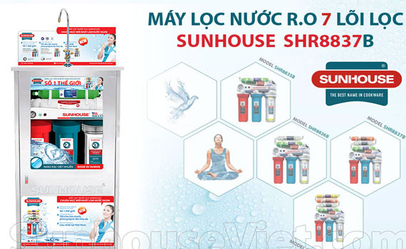 Máy lọc nước R.O 7 lõi Sunhouse SHR8837B đảm bảo an toàn khi lọc