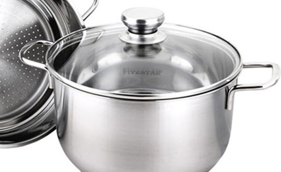 Bộ 2 nồi xửng Fivestar NK ST28-3DG 28cm có nắp nồi bằng kính chịu nhiệt