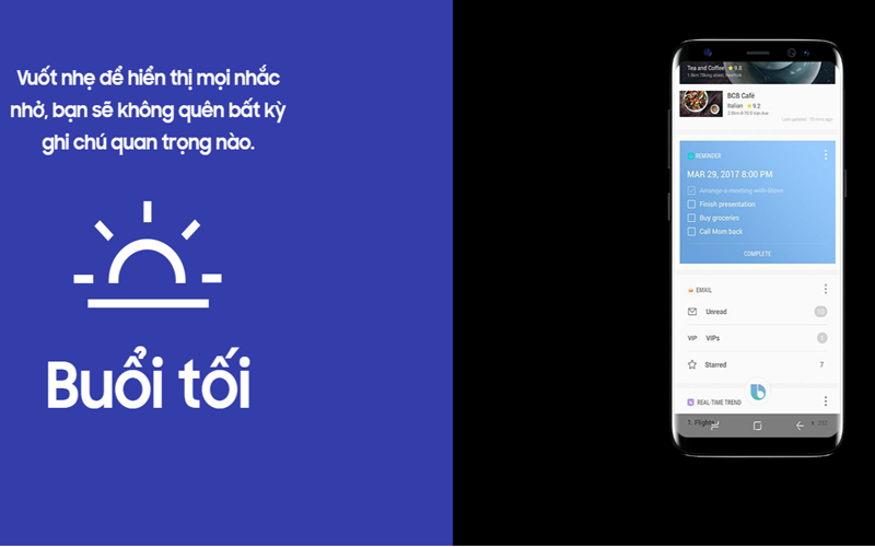 Bixby nhắc nhở cho bạn những sự kiện cần thiết