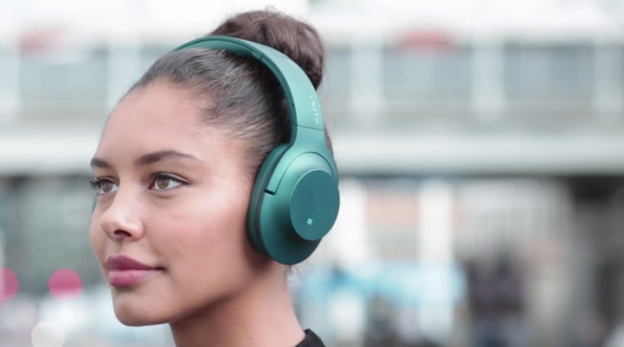 Mua tai nghe không dây ở đâu tốt? Tai nghe không dây Sony MDR-100ABN xanh