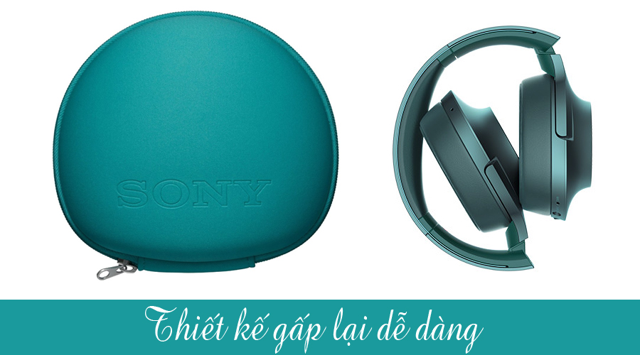 Tai nghe không dây Sony MDR-100ABN xanh bán trả góp 0% tại nguyenkim.com