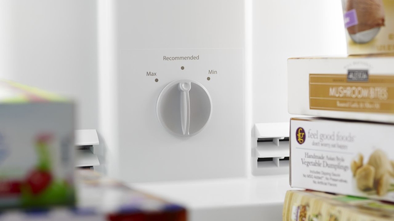 nút điều chỉnh nhiệt độ trong tủ lạnh