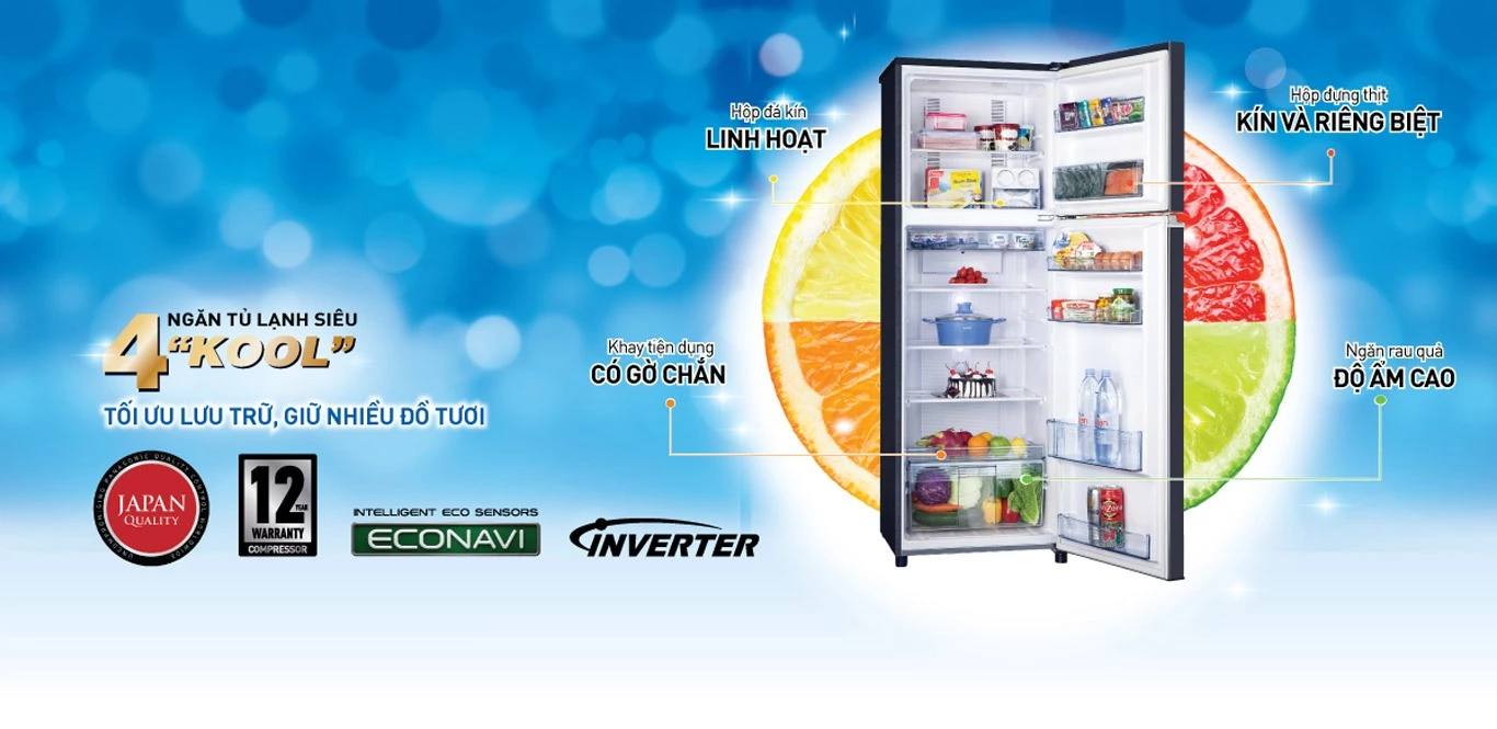 Tủ lạnh Panasonic Inverter 306 lít NR-BL340PKVN sở hữu nhiều chức năng thông minh