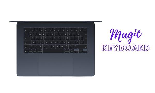 Laptop Macbook Air M2 2023 8GB/256GB/10 Core GPU MQKW3SA/A Xanh đen bàn ohism Magic keyboard