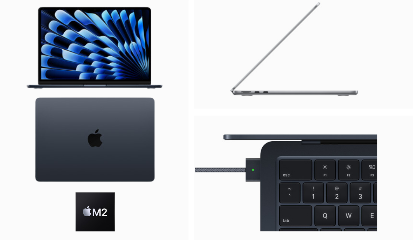 Laptop Macbook Air M2 2023 8GB/256GB/10 Core GPU MQKW3SA/A Xanh đen chip Apple M2 và GPU 10 nhân