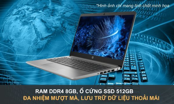 Laptop HP 240 G9 i5-1235U/8GB/512GB/Win11 6L1Y2PA - RAM 8GB đa nhiệm, ổ cứng 512GB chứa nhiều dữ liệu