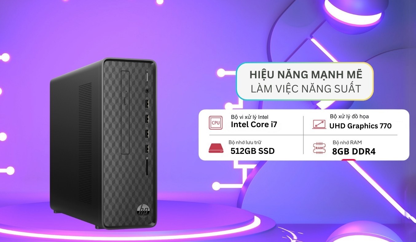 PC HP Slim Desktop Bundle S01-PF2024D 6K7B3PA Chính Hãng, Giá Tốt