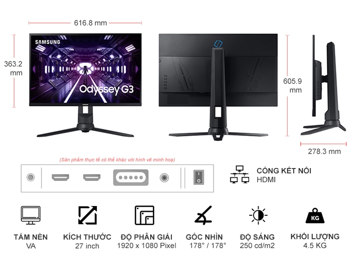 Màn hình vi tính Samsung Odyssey G3 27 inch LF27G35TFWEXXV