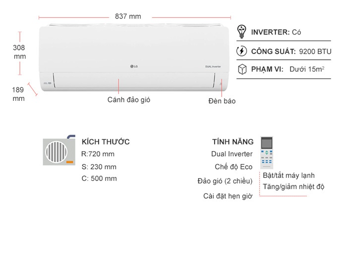 Máy lạnh LG Inverter 1 HP B10END1