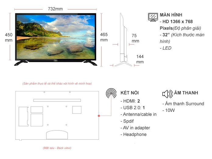 Đánh giá Tivi Sharp 32 inch 2T-C32BD1X tại Nguyễn Kim