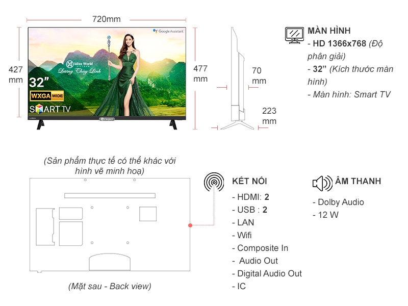 Smart Tivi Casper 32 inch 32HX6200