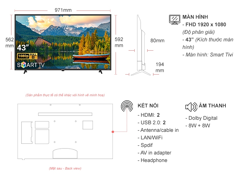 Smart Tivi Casper 43 inch 43FX5200