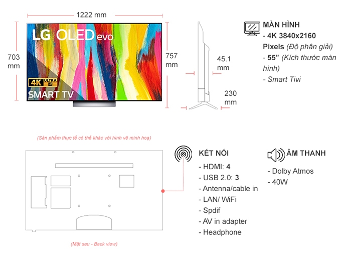 Đánh giá Smart Tivi OLED LG 4K 55 inch OLED55C2PSA tại Nguyễn Kim