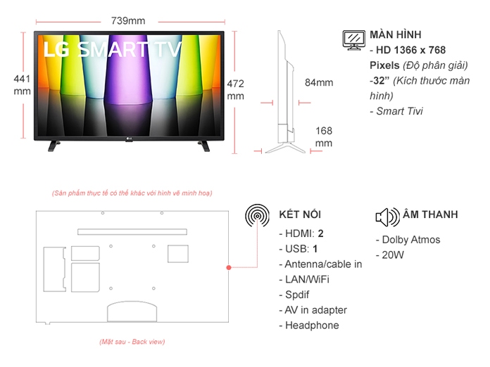 Smart Tivi LED LG HD 32 inch 32LQ636BPSA