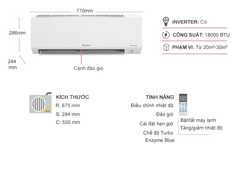 Máy lạnh Daikin Inverter 2 HP FTKF50YVMV