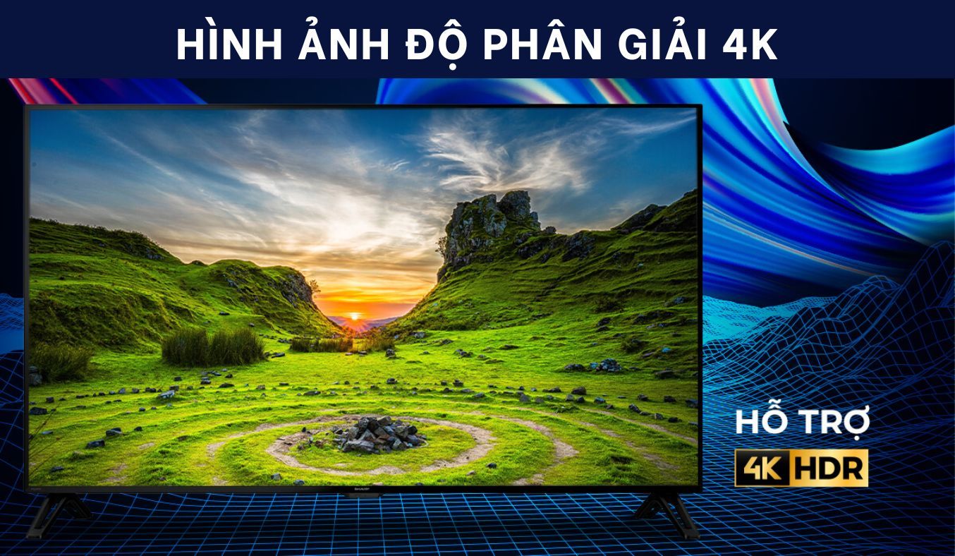 Android Tivi Sharp 4K 65 inch 4T-C65CK1X - Độ phân giải 4K