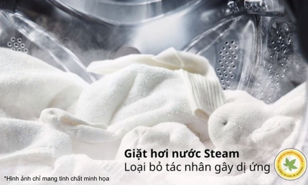 Máy giặt sấy LG F2515RTGB 15/8kg Giặt hơi nước Steam loại bỏ tác nhân gây dị ứng