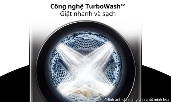Máy giặt sấy LG Inverter F2721HVRB 21/12kg Giặt nhanh và sạch với TurboWash