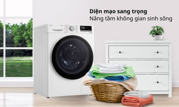 Máy giặt sấy LG Inverter FV1410D4W1 10/6kg - Diện mạo sang trọng