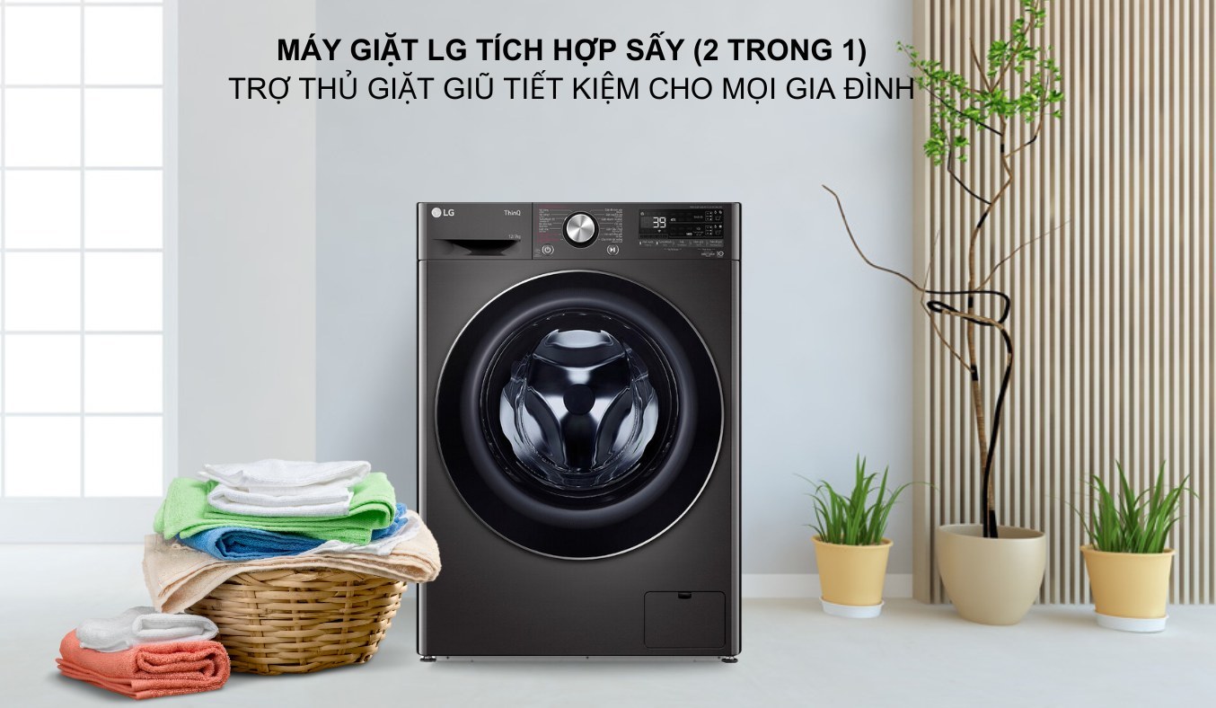 Máy giặt sấy LG FV1412H3BA 12/7kg thiết kế sang trọng