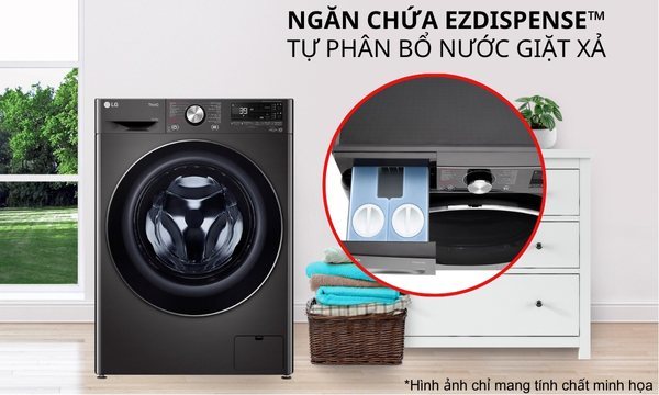 Máy giặt sấy LG FV1412H3BA 12/7kg tự phân bổ nước giặt xả